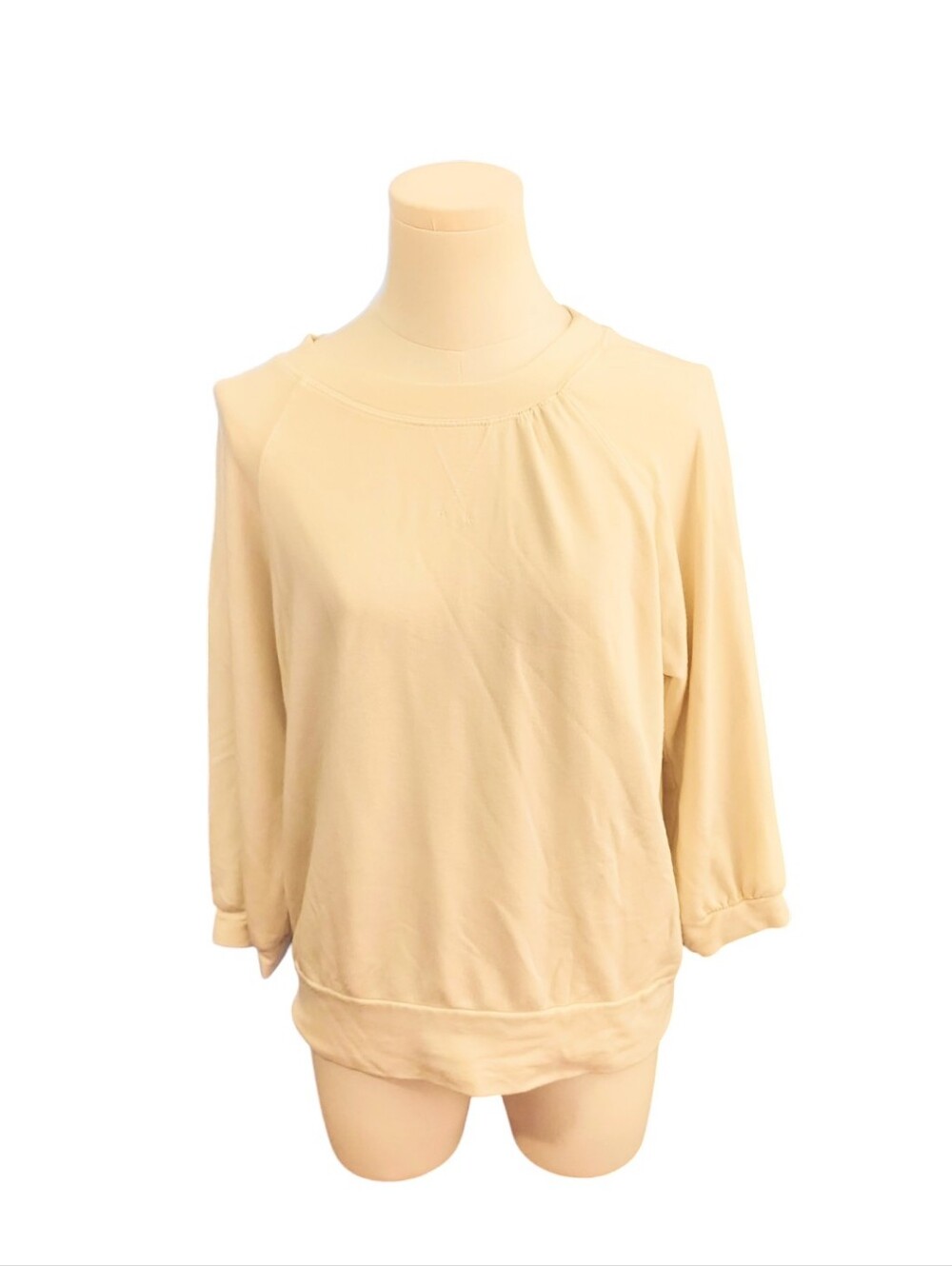 Philosophy Soft Solid Cream Luxurious Crew Neck Sweater Size Medium